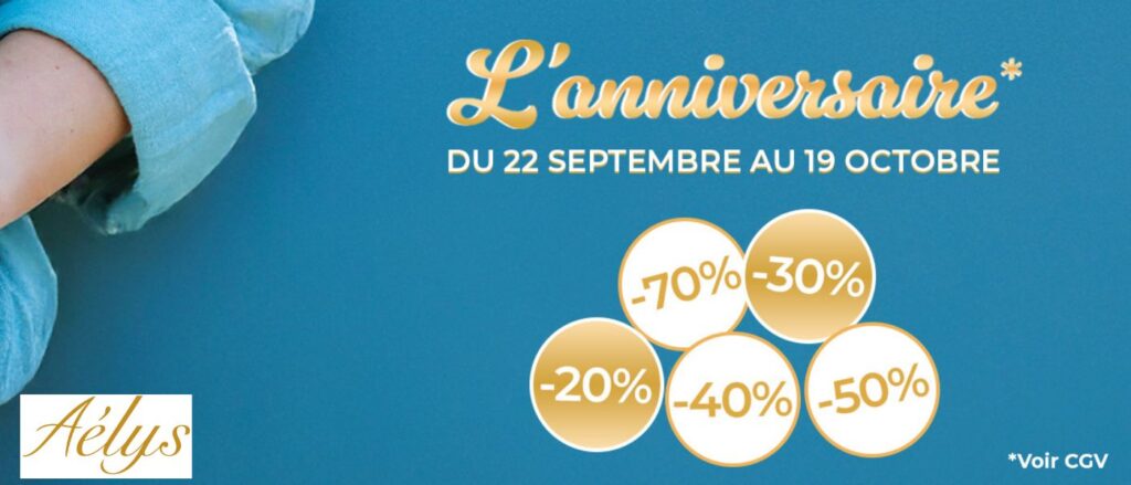 Anniversaire Aélys : jusqu’à -70% sur bijoux et montres